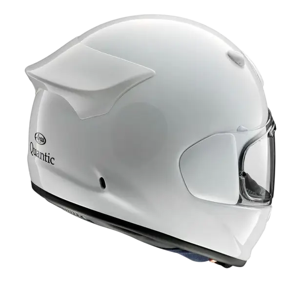 Vue arrière d'un casque Arai blanc