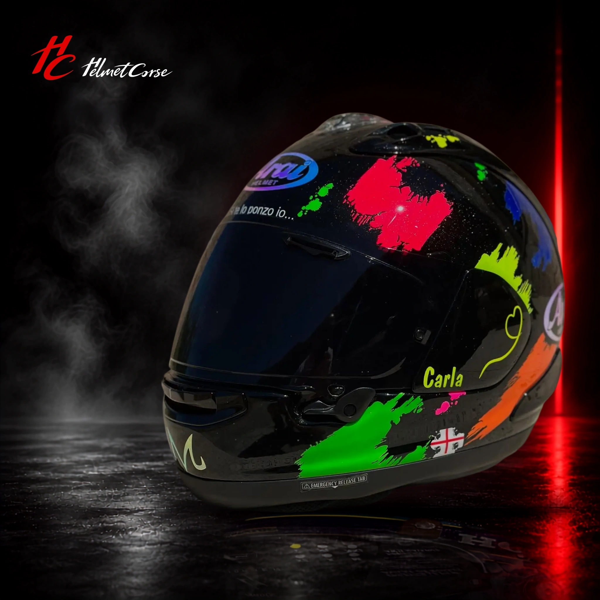 Casque Arai RX7 color splash personnalisé