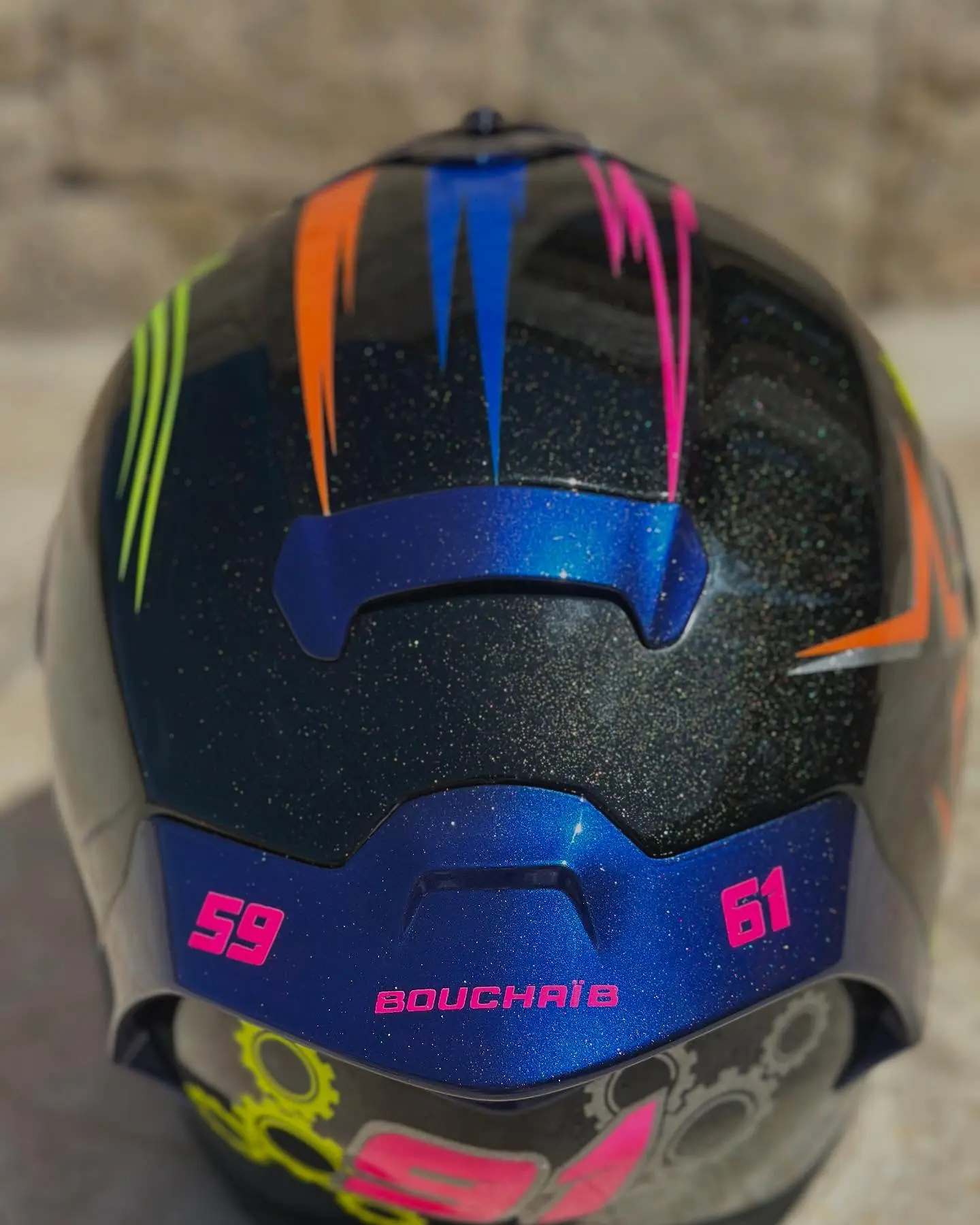 Vue arrière du casque Scorpion Splash Stellar