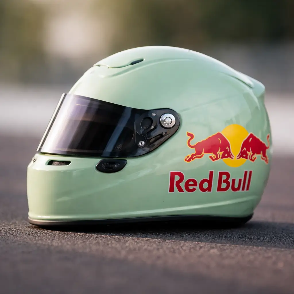 Casque vert d’eau personnalisé aux couleurs Red Bull